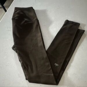 Alo Yoga Ribbed Brown leggings—Mindful movement Size S High Rise Stretch